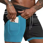 2 In 1 Running Shorts with Pocket