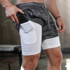 2 In 1 Running Shorts with Pocket