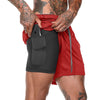 2 In 1 Running Shorts with Pocket