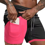 2 In 1 Running Shorts with Pocket