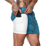 2 In 1 Running Shorts with Pocket