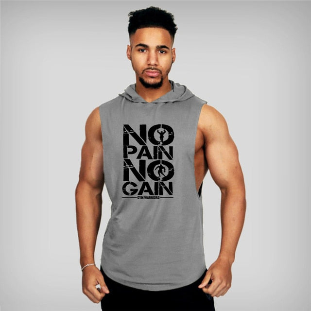 No Pain No Gain Hooded Tank Top