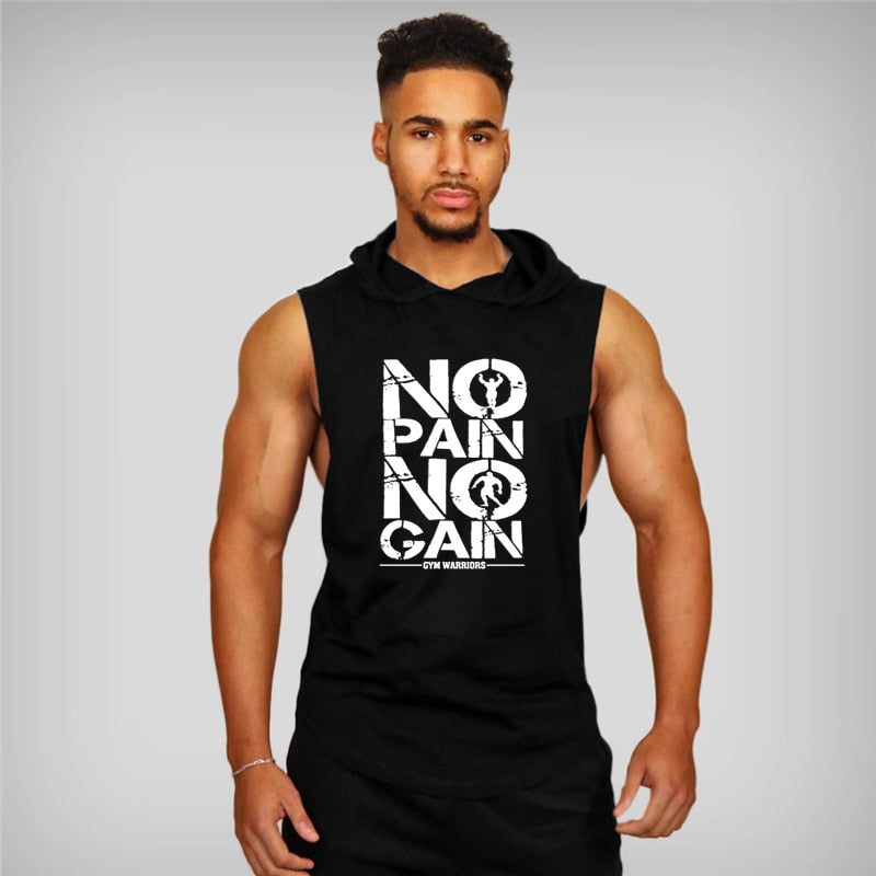 No Pain No Gain Hooded Tank Top