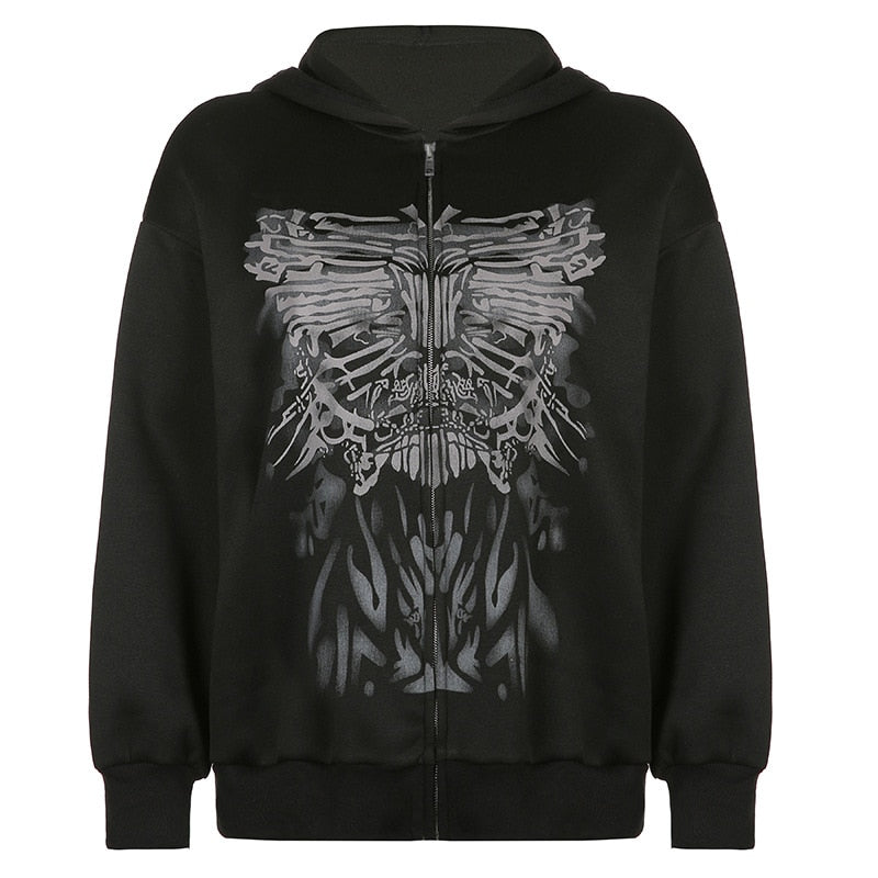 Punk Gothic Letter Print Hoodie