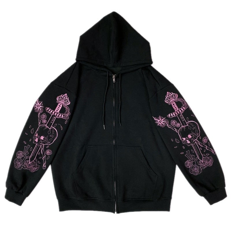 Punk Gothic Letter Print Hoodie