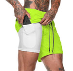 2 In 1 Running Shorts with Pocket