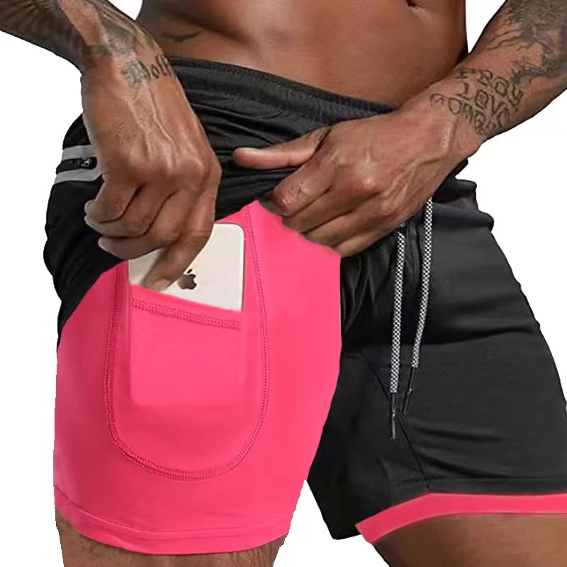 2 In 1 Running Shorts with Pocket