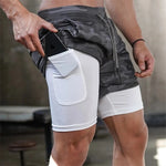 2 In 1 Running Shorts with Pocket